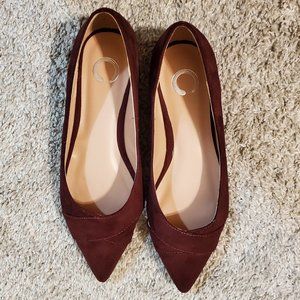 Journee burgundy suede flats